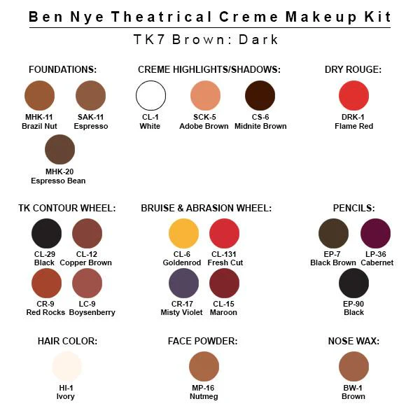 Theatrical Creme Makeup Kit TK (Large) - Ben Nye - Image 24