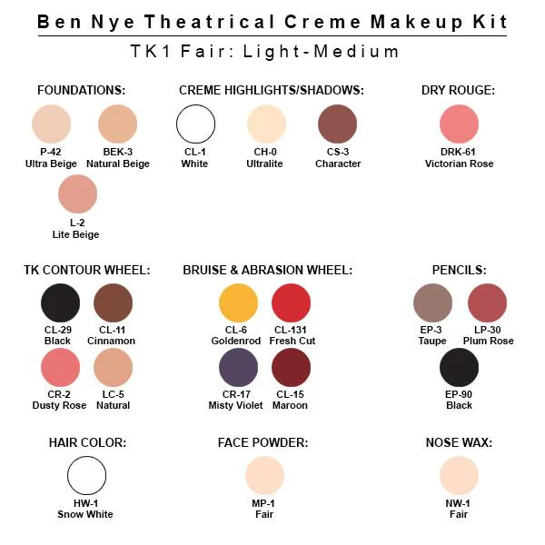 Theatrical Creme Makeup Kit TK (Large) - Ben Nye - Image 6