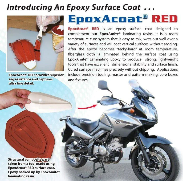 Smooth-On EpoxAcoat Surface Coat Epoxy - RED or GREY - Image 2